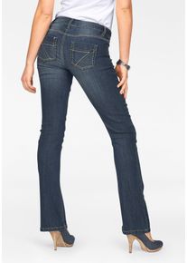 Arizona Damen Bootcut-Jeans "mit Kontrastnähten", blau, Basic, Gr. 76, Denim/Jeans, Obermaterial: 80% Baumwolle, 19% Polyester, 1% Elasthan, Jeans,