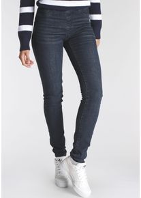 Arizona Damen Jeansjeggings "mit leichtem Thermo Effekt", blau, Basic, Gr. 44, Denim/Jeans, Obermaterial: 72% Baumwolle, 26% Polyester, 2% Elasthan,