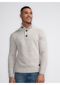 Herren Troyer "Men Knitwear Collar", weiß, casual, Gr. S, PETROL INDUSTRIES, Strick, Obermaterial: 87% Baumwolle, 13% Polyester, Pullover