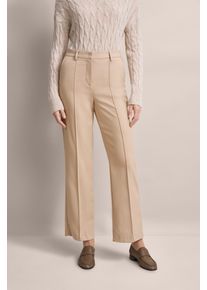 Bugatti Damen Stoffhose, beige, casual, Gr. 42, unifarben, 63% Polyester, 34% Viskose, 3% Elasthan, Hosen, mit Eingrifftaschen