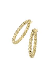 Smart Jewel Damen Paar Creolen "mit diamantierter Oberfläche, Silber 925", 2cm, Silber 925 (Sterlingsilber), gold, Silber 925 (Sterlingsilber),