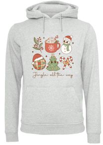 F4NT4STIC Damen Kapuzenpullover "Jingle All The Way Christmas Groove", grau, casual, Gr. S, Obermaterial: 65% Baumwolle, 35% Polyester, Pullover,