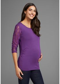 Neun Monate Damen Umstandsshirt "Für Schwangerschaft und Stillzeit", lila, modisch, Gr. 40, unifarben, Jersey, Obermaterial: 95% Viskose (LENZING