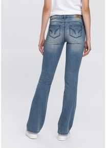 Arizona Damen Bootcut-Jeans "Shaping", blau, Basic, Gr. 42, Denim/Jeans, Obermaterial: 79% Baumwolle, 19% Polyester, 2% Elasthan, Jeans, bootcut,