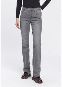 Arizona Damen Bootcut-Jeans "Bund mit seitlichem Gummizugeinsatz", grau, Basic, Gr. 48, Jeans, Obermaterial: 98% Baumwolle, 2% Elasthan, Jeans, hohe