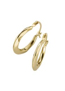 Luigi Merano Damen Paar Creolen "kantig mit Ornament, glänzend, Gold 585", Gelbgold 585, gold, Gelbgold 585, Ohrringe