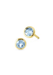 OROLINO Damen Paar Ohrstecker "Gold 585 mit 2x Blautopas (beh.) Sky blue", ONE-SIZE, Gold, gelb, Gold, Ohrringe