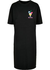Merchcode Damen Shirtkleid "Merchcode Damen Ladies Pina Colada Oversized Slit Tee Dress", schwarz, klassisch, Gr. XXL, 100% Baumwolle, Kleider