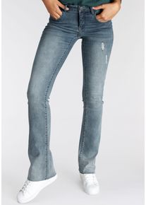 Arizona Damen Bootcut-Jeans "Ultra-Stretch", blau, modisch, Gr. 50, Denim/Jeans, Obermaterial: 74% Baumwolle, 24% Polyester, 2% Elasthan, Jeans,