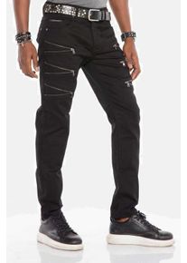 Cipo & Baxx CIPO & BAXX Herren Slim-fit-Jeans "Jeans", schwarz, Basic, Gr. 33, unifarben, 78% Baumwolle;15% Lyocell;5% Polyester;2% Elasthan, Jeans, in Slim-Fit,