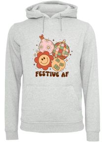 F4NT4STIC Damen Kapuzenpullover "Festive AF Christmas Tree Balls", grau, casual, Gr. XXL, Obermaterial: 65% Baumwolle, 35% Polyester, Pullover,