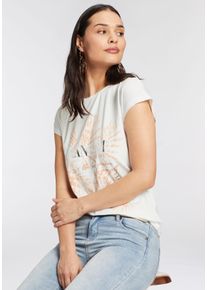 Laura Scott Damen T-Shirt, weiß, feminin, Gr. 44, bedruckt, Single Jersey, Obermaterial: 95% Viskose, 5% Elasthan, Shirts, mit modernem Frontprint