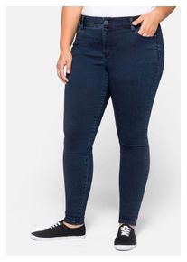 sheego Damen Stretch-Jeans "Große Größen", blau, casual, Gr. 1, unifarben, Obermaterial: 64% Baumwolle, 31% Polyester, 5% Elasthan, Jeans, »Die