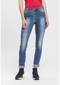 Arizona Damen Slim-fit-Jeans "Shaping", blau, Basic, Gr. 36, Jeans, Obermaterial: 79% Baumwolle, 19% Polyester, 2% Elasthan, Jeans, enge Passform,