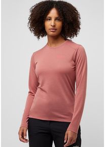 Jack Wolfskin Damen Langarmshirt "VONNAN LS T W", rot, Gr. XL, Hauptmaterial: 100% Polyester (recycled), Shirts