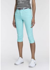 Kangaroos Damen Caprijeans "CAPRI-JEANS mit Gürtel", grün, Basic, Gr. 36, Denim/Jeans, Obermaterial: 36% Baumwolle, 36% Viskose, 26% Polyester, 2%
