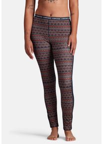 KARI TRAA Damen Stoffhose "Lune", blau, sportlich, Gr. XS, Jacquardmuster, 91% Polyester, 9% Elasthan, Hosen, mit aufgerautem Innenmaterial