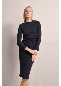 Bugatti Damen Blusenkleid, schwarz, Gr. M, unifarben, 48% Lyocell, 43% Polyester, 9% Elathan, Kleider, mit femininen Raffungen
