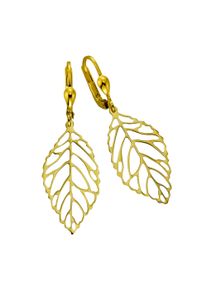 Diamonds by Ellen K. Damen Paar Ohrhänger "333 Gold Blattmotiv 42mm lang", ONE-SIZE, Gold, gelb, FASCINATION BY ELLEN K., Gold, Ohrringe