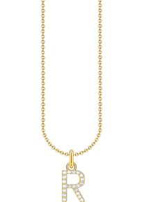 Thomas Sabo Damen Kette mit Anhänger "Buchstabe, KE2240 - KE2265-051-14-L45V, KE2240 - KE2265-414-14-L45V", 45, R, Silber 925 (Sterlingsilber), gold,