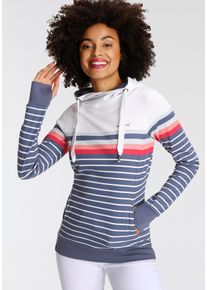Kangaroos Damen Kapuzensweatshirt, blau, casual, Gr. 36, colorblocking, kontrastfarbene Details, Interlock, Obermaterial: 100% Baumwolle.