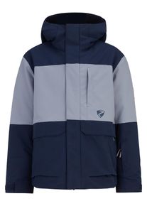 Ziener Kinder Skijacke "ALIM", blau, Gr. 128, Obermaterial alle Farben außer schwarz, dark navy:100% Polyester, Obermaterial schwarz:1.100%