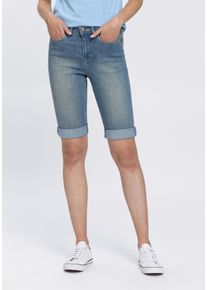Arizona Damen Jeansbermudas, blau, Basic, Gr. 52, vintage, Denim/Jeans, Obermaterial: 79% Baumwolle, 19% Polyester, 2% Elasthan, Jeans, schmale