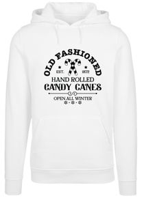 F4NT4STIC Damen Kapuzenpullover "Cany Canes Retro Christmas Sign", weiß, casual, Gr. L, Obermaterial: 65% Baumwolle, 35% Polyester, Pullover, Premium
