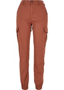 Urban Classics Damen Cargohose "Urban Classics Damen Ladies High Waist Cargo Pants", orange, Gr. 30, unifarben, 98% Baumwolle, 2% Elasthan, Hosen