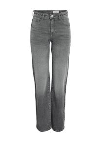 Noisy may Damen Straight-Jeans "NMYOLANDA NW WIDE JEANS AZ371DG NOOS", blau, modisch, Gr. 26, Denim/Jeans, Obermaterial: 99% Baumwolle, 1% Elasthan,