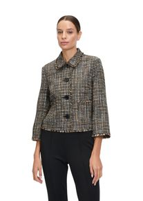 Betty Barclay Damen Jackenblazer "Betty Barclay Casual-Blazer mit Fransen", schwarz, Basic, Gr. 44, Obermaterial: 53% Polyacryl, 32% Polyester, 10%