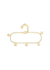 CAI CAÏ Damen Armband "925 Sterling Silber gelb vergoldet Anhänger Clover Kleeblatt", 15 + 3cm, Silber 925 (Sterlingsilber), gelb, Silber 925