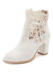 Lascana Damen High-Heel-Stiefelette, Gr. 42, weiß, Obermaterial: 100% Textilmaterial. Futter: 100% Textilmaterial. Decksohle: 100% Textilmaterial.