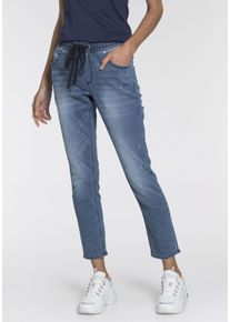 Kangaroos Damen Jogg Pants "7/8 JOGG-DENIM", blau, Basic, Gr. 34, Abriebeffekte, Jersey, Obermaterial: 59% Baumwolle, 40% Polyester, 1% Elasthan,