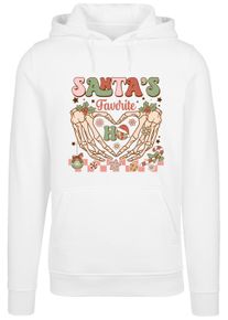 F4NT4STIC Damen Kapuzenpullover "Santas favorite Ho Ho Ho Christmas", weiß, casual, Gr. XL, Obermaterial: 65% Baumwolle, 35% Polyester, Pullover,