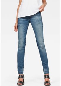 G-Star Raw G-STAR Damen Skinny-fit-Jeans "Lynn Mid Waist Skinny", blau, modisch, Gr. 26, Denim/Jeans, Obermaterial: 92% Baumwolle, 6% Elastomultiester, 2%