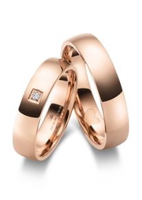 MARRYA Damen Trauring "Edelstahl Ringe Trauringe Eheringe Partnerringe", 76, Edelstahl, rosa, Edelstahl, Fingerringe
