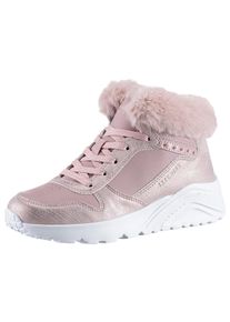 Skechers Kinder Sneaker "Uno Lite - Comfurt Collar", Gr. 35, lila, Lederimitat, Fellimitat, Glitzer, casual, Schuhe, Schnürboots, Winterstiefel, High