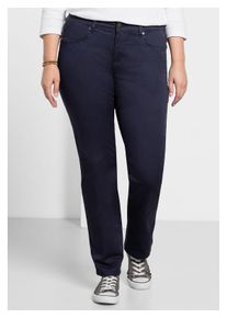 sheego Damen Stretch-Hose "Große Größen", blau, sportlich, Gr. 52, unifarben, Obermaterial: 97% Baumwolle, 3% Elasthan, Hosen, elastische