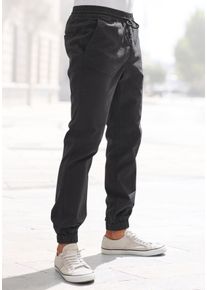 John Devin Herren Jogger Pants "Jogg Pants", schwarz, casual, Gr. S, unifarben, Web, Obermaterial: 97% Baumwolle, 3% Elasthan, Hosen, aus elastischer