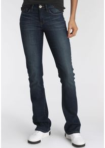 Arizona Damen Bootcut-Jeans "Baby-Boot", blau, Basic, Gr. 40, Abriebeffekte, Denim/Jeans, Obermaterial: 79% Baumwolle, 19% Polyester, 2% Elasthan,