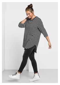 sheego Damen Jeansjeggings "Große Größen", schwarz, casual, Gr. 40, unifarben, Obermaterial: 67% Baumwolle, 27% Polyester, 4% Viskose, 2% Elasthan,