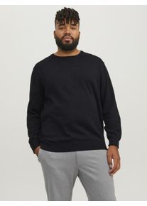 Jack & Jones PlusSize Herren Strickpullover "JJEBASIC KNIT CREW NECK NOOS PLS", schwarz, Basic, Gr. XXXL, JACK & JONES PLUSSIZE, unifarben, Strick, Obermaterial: 100%