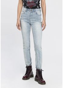 Arizona Damen Slim-fit-Jeans "Shaping", blau, Basic, Gr. 44, Jeans, Obermaterial: 79% Baumwolle, 19% Polyester, 2% Elasthan, Jeans, enge Passform,