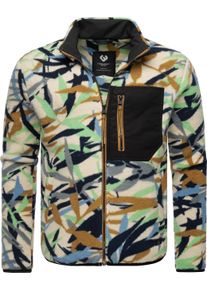 Ragwear Herren Fleecejacke "Collsy", braun, modisch, Gr. M, Fleece, 100% Polyester, Jacken, Gemusterte Herren Plüschjacke mit hohem Kragen