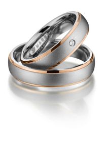 MARRYA Damen Verlobungsring "Titan Ringe Trauringe Eheringe Partnerringe", 68, Titan, rosa, Titan, Fingerringe