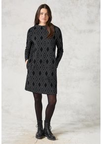 Cecil Damen Midikleid, schwarz, casual, Gr. XL, gemustert, Web, 71% Baumwolle, 27% Polyester, 2% Elasthan, Kleider, soft und trageangenehm