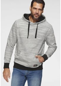 MAN'S WORLD MAN'S WORLD Herren Kapuzensweatshirt, grau, casual, Gr. XL, meliert, angeraute Sweatware, Obermaterial: 85% Baumwolle, 15% Polyester. Kapuzenfutter: