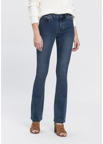 Arizona Damen Bootcut-Jeans "Ultra Stretch", blau, modisch, Gr. 42, Denim/Jeans, Obermaterial: 63% Baumwolle, 32% Polyester, 5% Elasthan, Jeans,