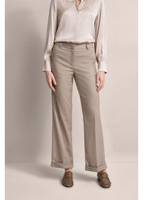 Bugatti Damen Stoffhose, beige, casual, Gr. 40, unifarben, 63% Polyester, 34% Viskose, 3% Elasthan, Hosen, mit geradem Beinverlauf